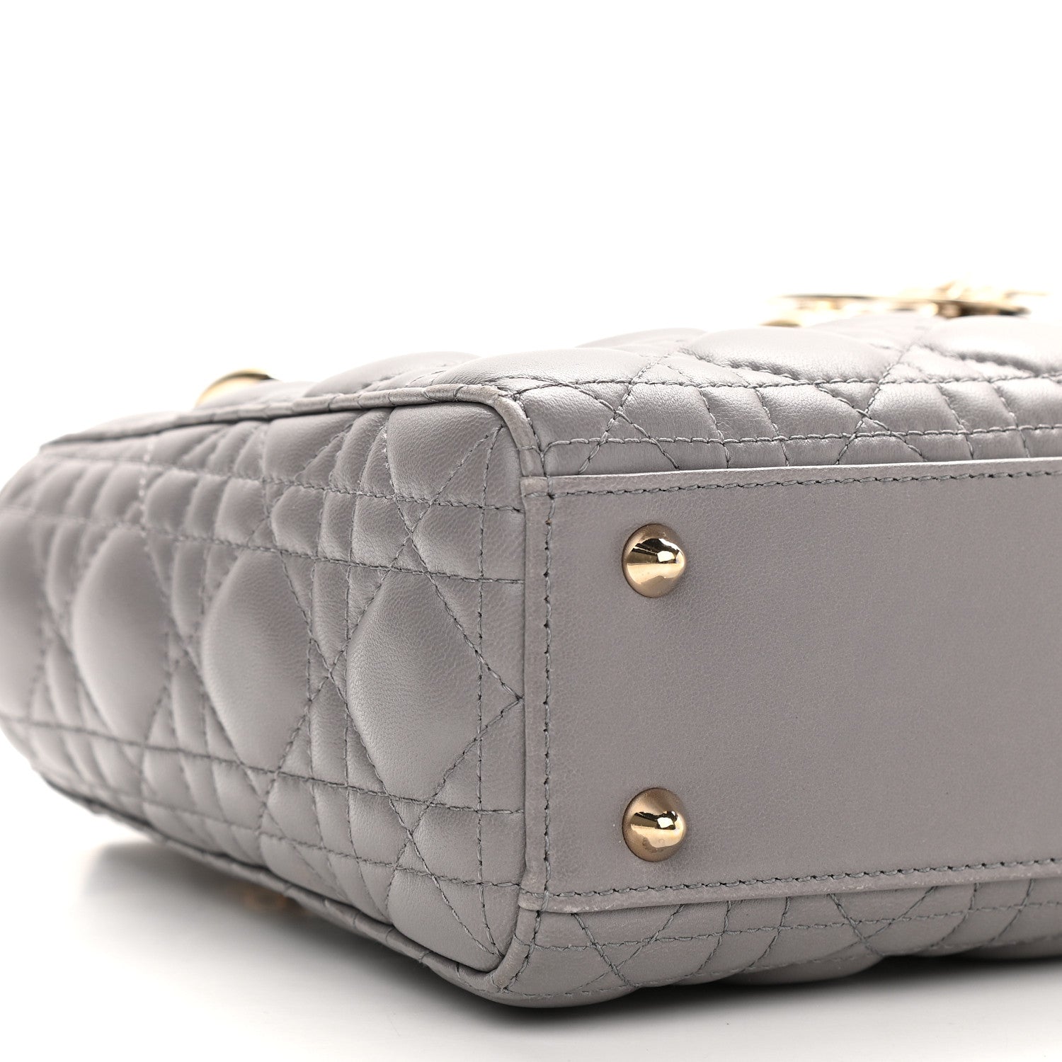 Christian Dior Lambskin Cannage Small Lucky Badges My Lady Dior Grey 6 of 7