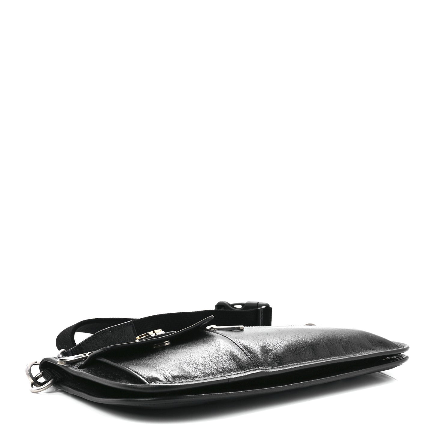 Fluffy Calfskin Morpheus Messenger Bag Black