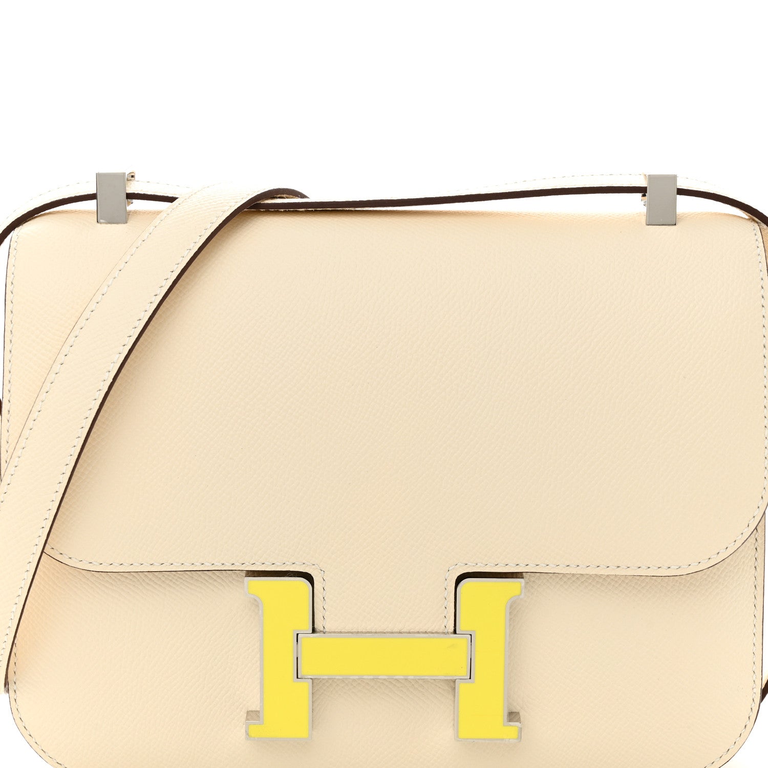 Hermes Epsom Enamel Constance 1-24 Nata Jaune Citron 9 of 12