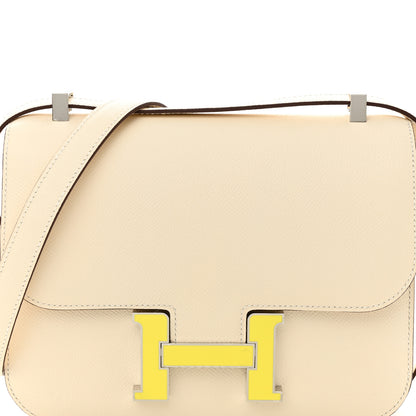 Hermes Epsom Enamel Constance 1-24 Nata Jaune Citron 9 of 12