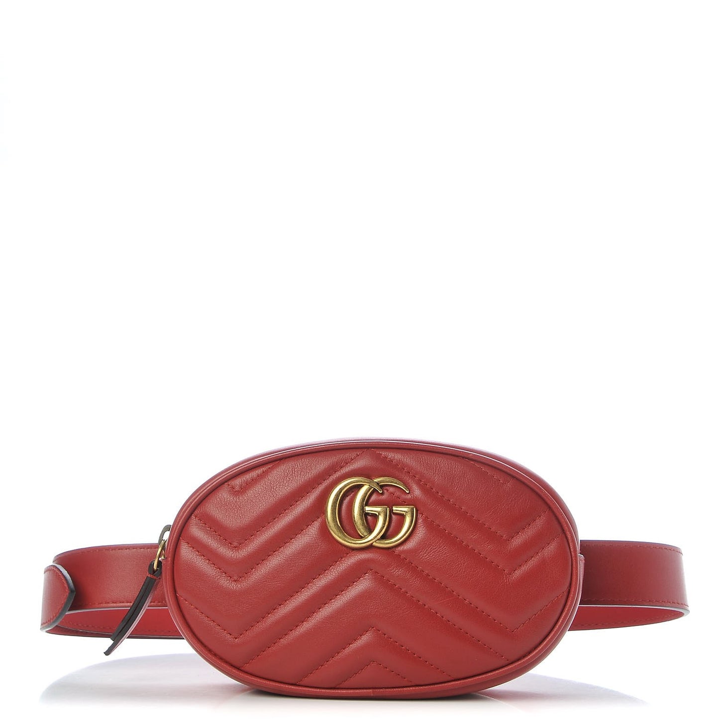 Calfskin Matelasse GG Marmont Belt Bag 85 34 Hibiscus Red