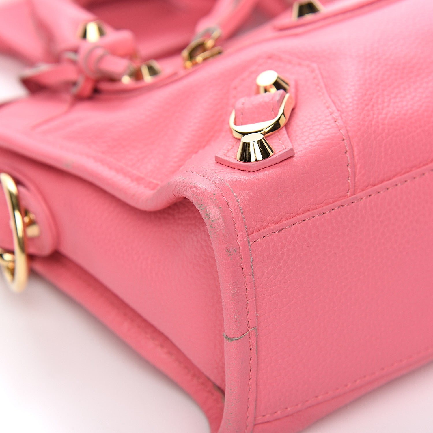 Balenciaga Veau Gravier Classic Gold Hardware Mini City Rose Dragee 9 of 13