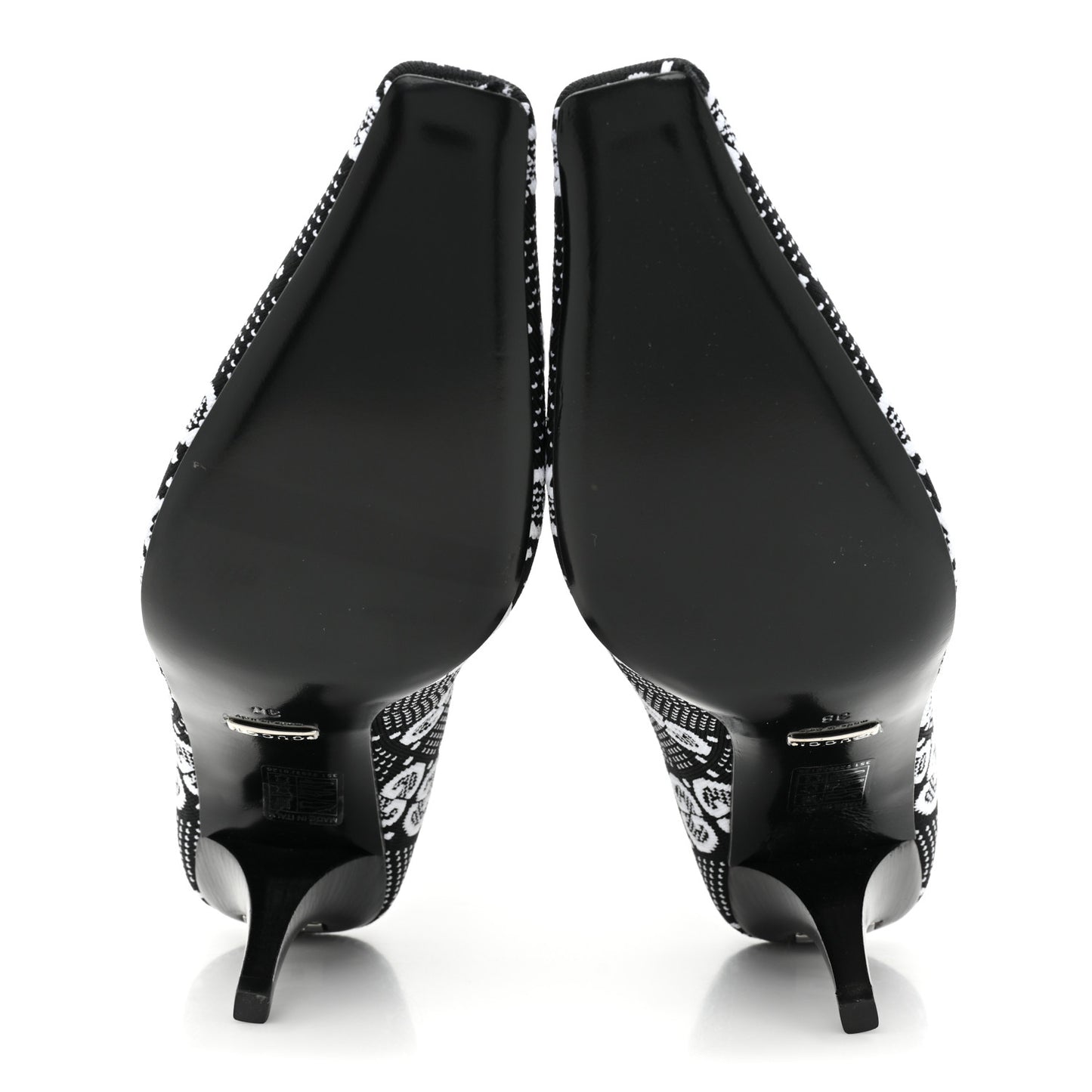 Technical Jersey Knit GG Monogram Square G 75mm Ankle Boots 38 Black Great White