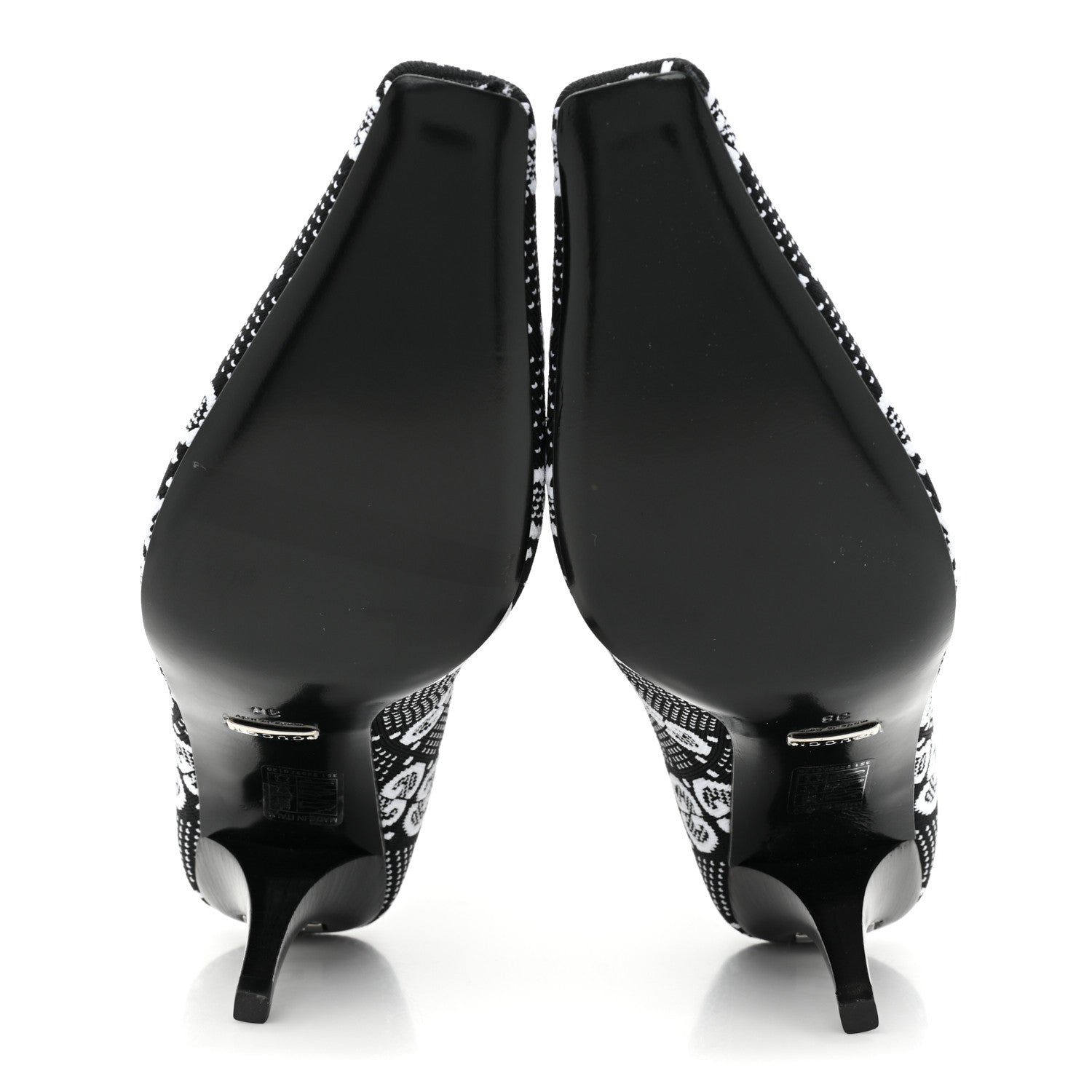 Gucci Technical Jersey Knit GG Monogram Square G 75mm Ankle Boots 38 Black Great White 5 of 9