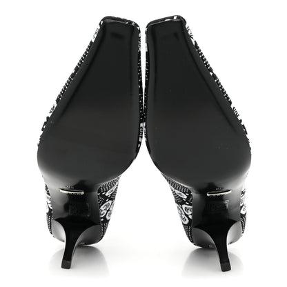 Gucci Technical Jersey Knit GG Monogram Square G 75mm Ankle Boots 38 Black Great White 5 of 9