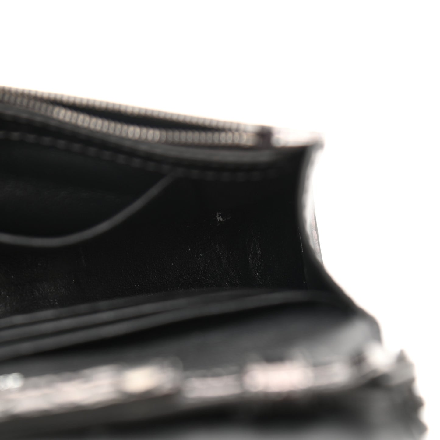 Shiny Calfskin Crocodile Embossed Hourglass Chain Bag Gunmetal