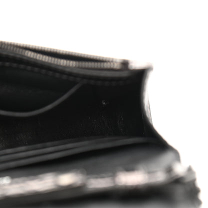 Balenciaga Shiny Calfskin Crocodile Embossed Hourglass Chain Bag Gunmetal 9 of 10