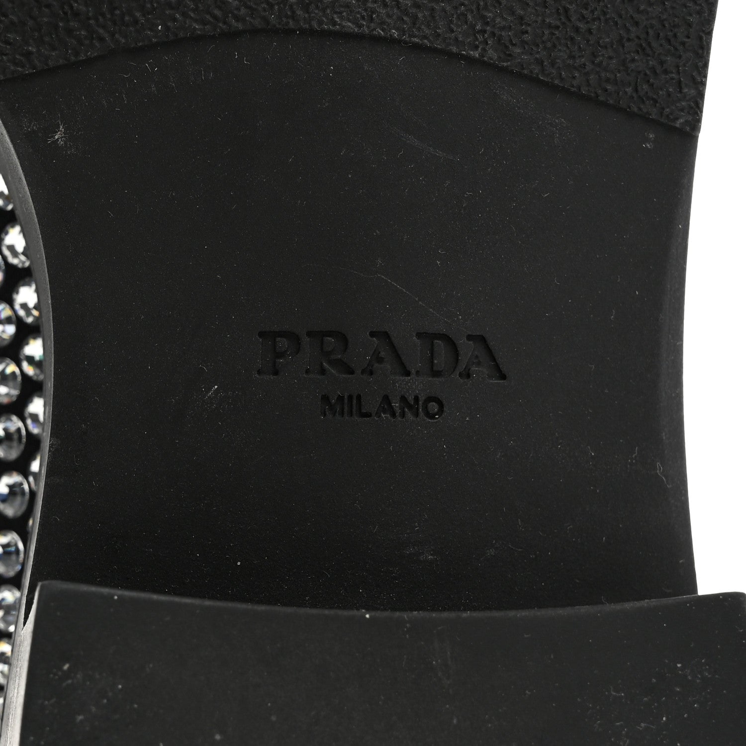 Prada Satin Crystal Metal Triangle Logo 50mm Loafers 38 Cristal 8 of 9