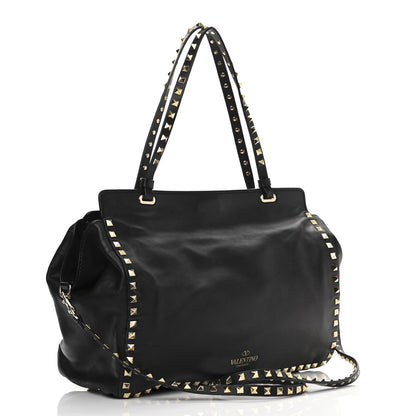 Valentino Garavani Vitello Medium Rockstud Tote Black 3 of 9