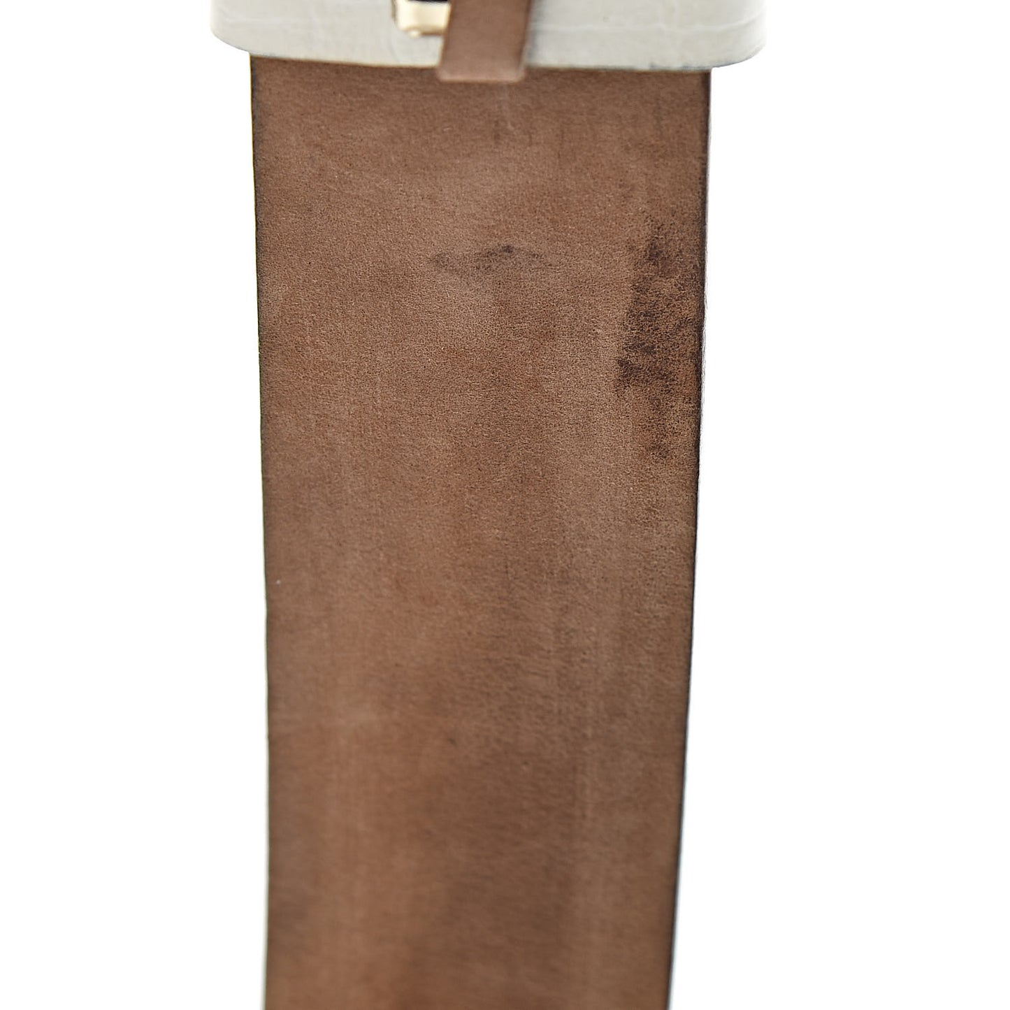 GG Plus Monogram Calfskin Interlocking G 40mm Belt 85 34 White