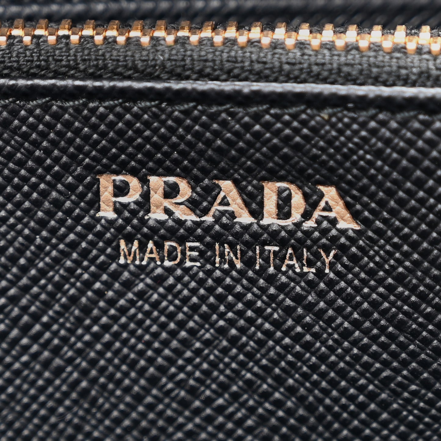 Saffiano Metal Zip Around Wallet Black