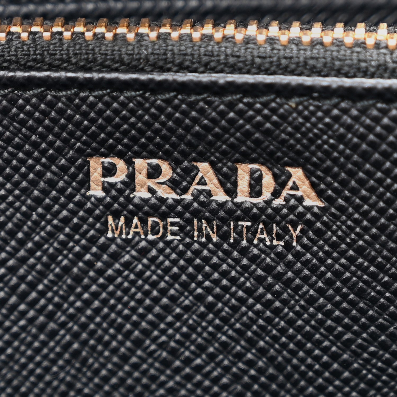 Prada Saffiano Metal Zip Around Wallet Black 6 of 8