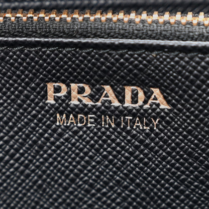Prada Saffiano Metal Zip Around Wallet Black 6 of 8