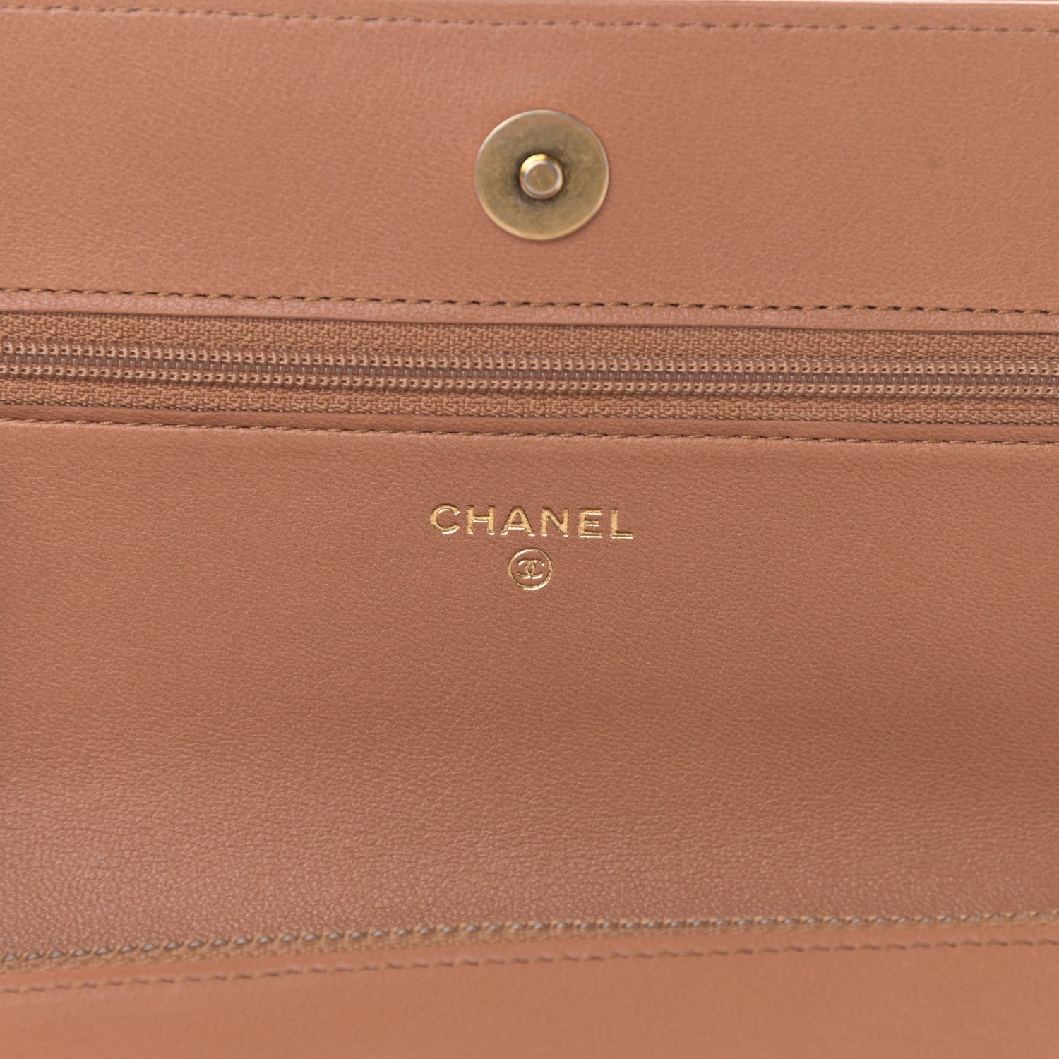 Chanel Lambskin Quilted Chanel 19 Wallet On Chain WOC Brown 6 of 14