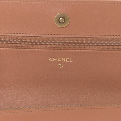 Chanel Lambskin Quilted Chanel 19 Wallet On Chain WOC Brown 6 of 14
