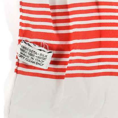 Chanel Silk CC Striped Stole Red White 4 of 4