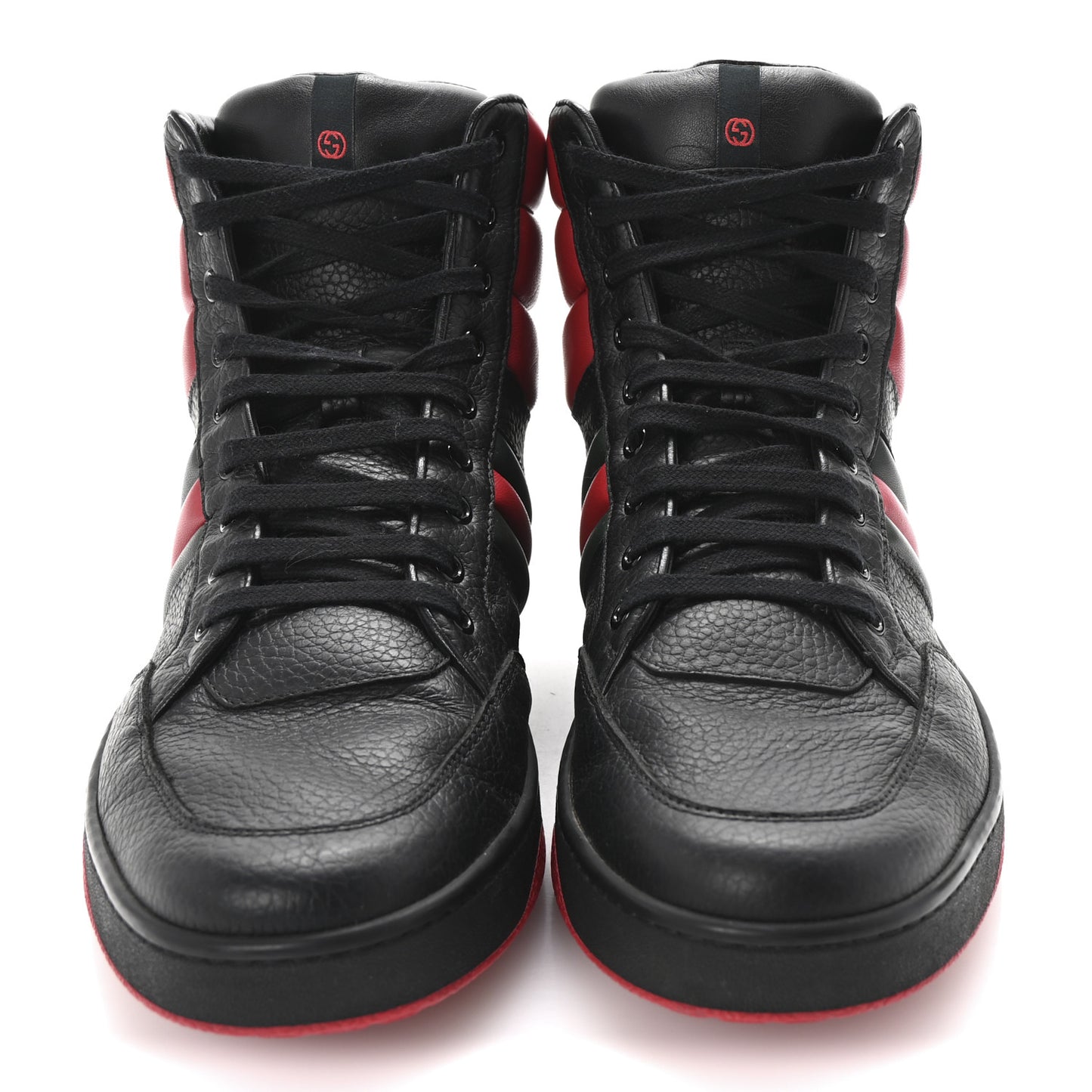Calfskin Web Mens High Top Sneakers 11 Black Red Green