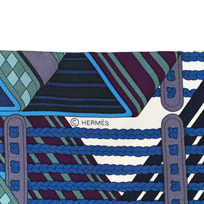 Hermes Silk Twill-Up Maxi Twilly Bleu 3 of 4