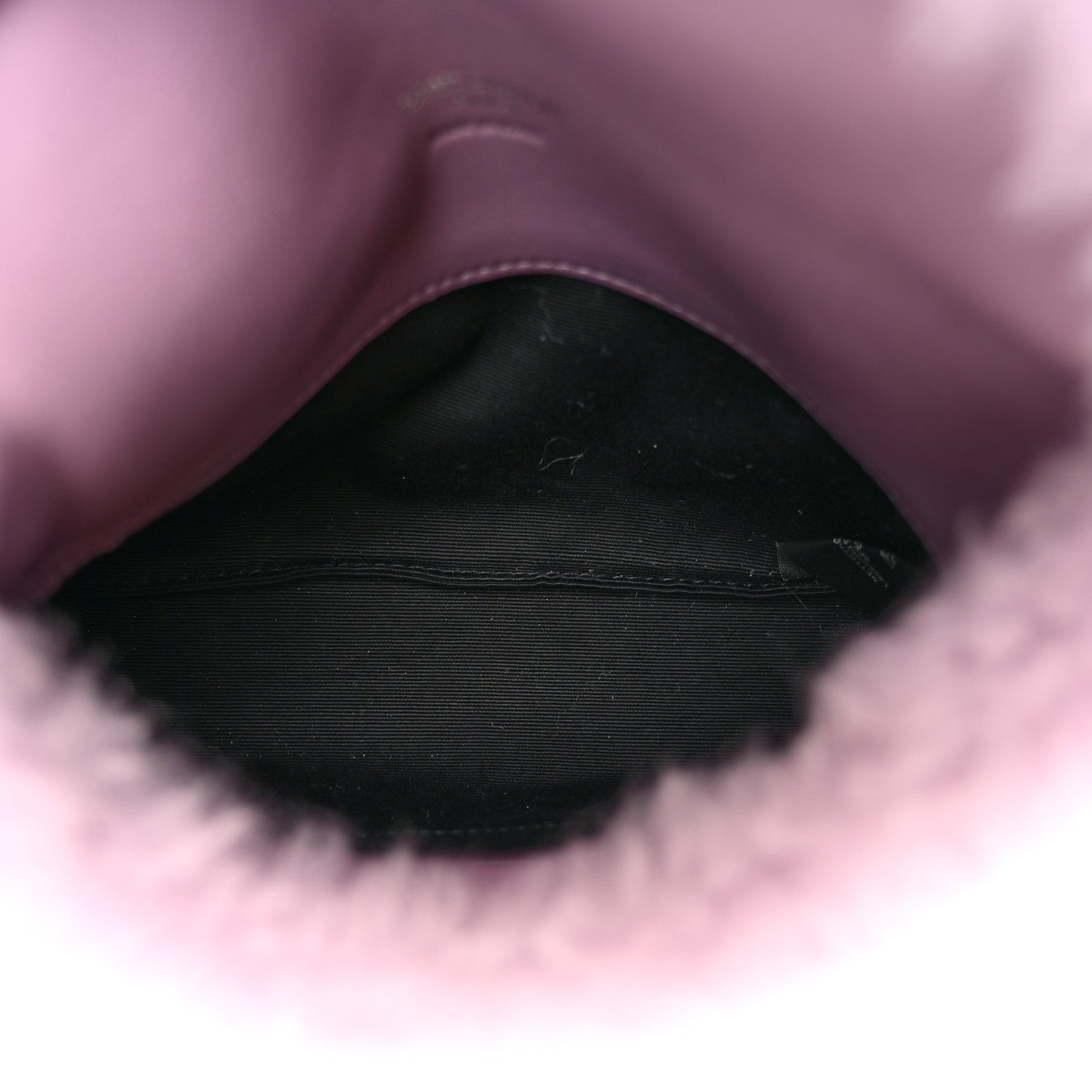 Saint Laurent Shearling Quilted Monogram Loulou Puffer Pouch Clutch Lilac 6 of 12