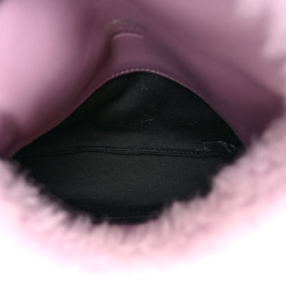 Saint Laurent Shearling Quilted Monogram Loulou Puffer Pouch Clutch Lilac 6 of 12