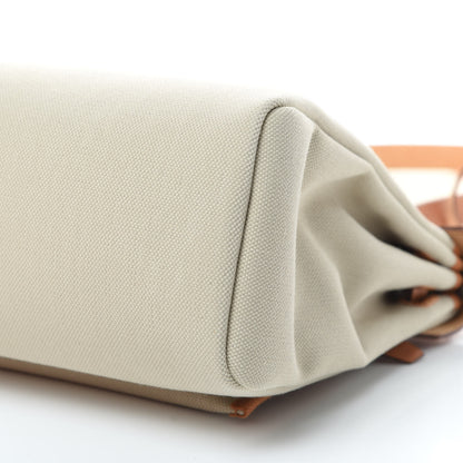 Hermes Military Toile Vache Hunter Herbag Zip Retourne 31 PM Beton Naturel 11 of 12