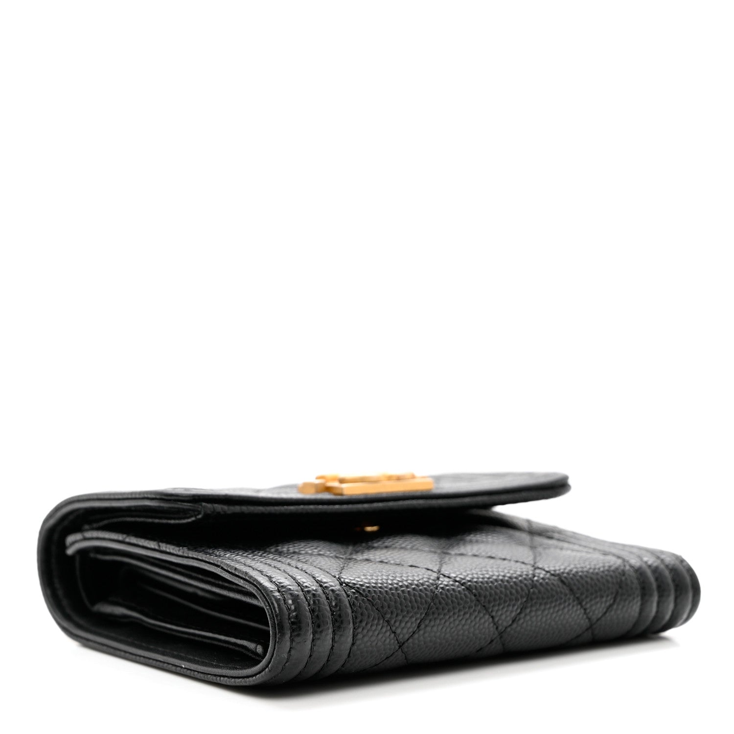 Chanel Caviar Quilted Compact Boy Wallet Black 4 of 7
