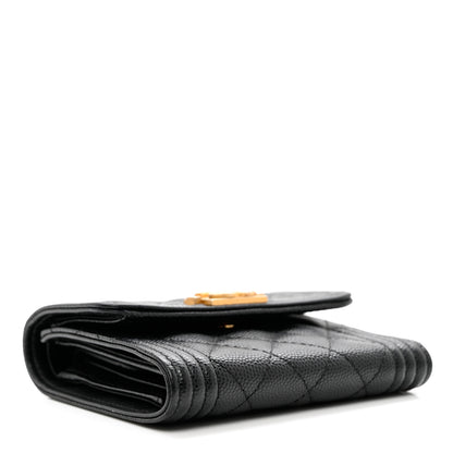 Chanel Caviar Quilted Compact Boy Wallet Black 4 of 7