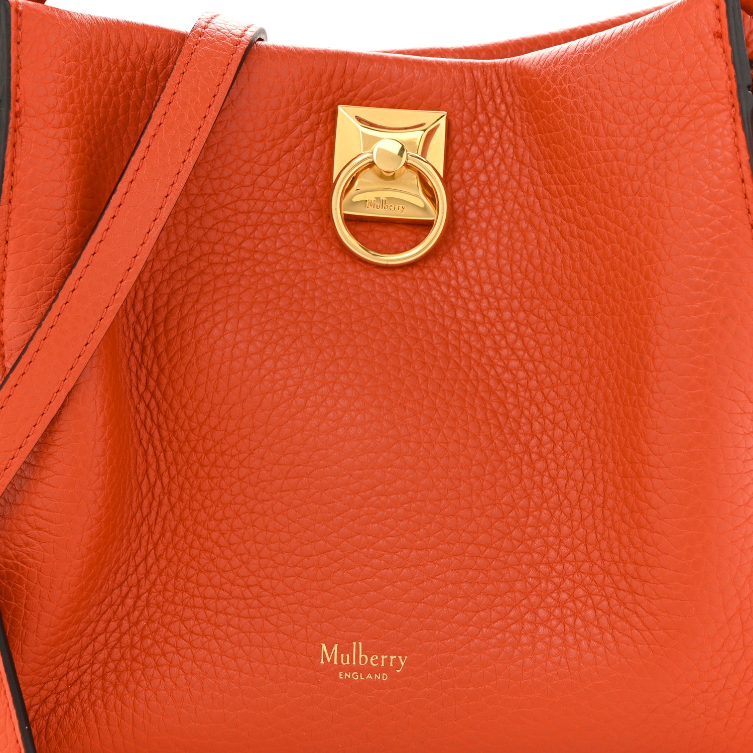 Mulberry Heavy Grain Small Iris Tote Coral Orange 9 of 12