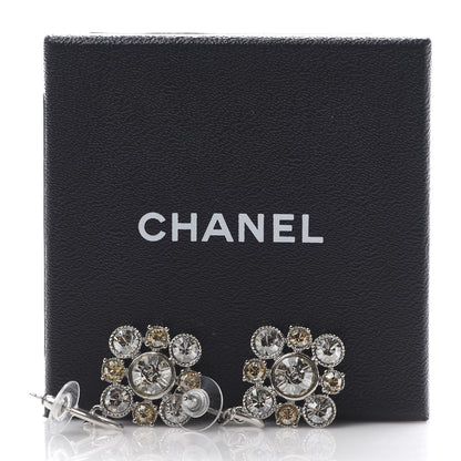 Chanel Crystal CC Dangle Earrings Silver 4 of 4