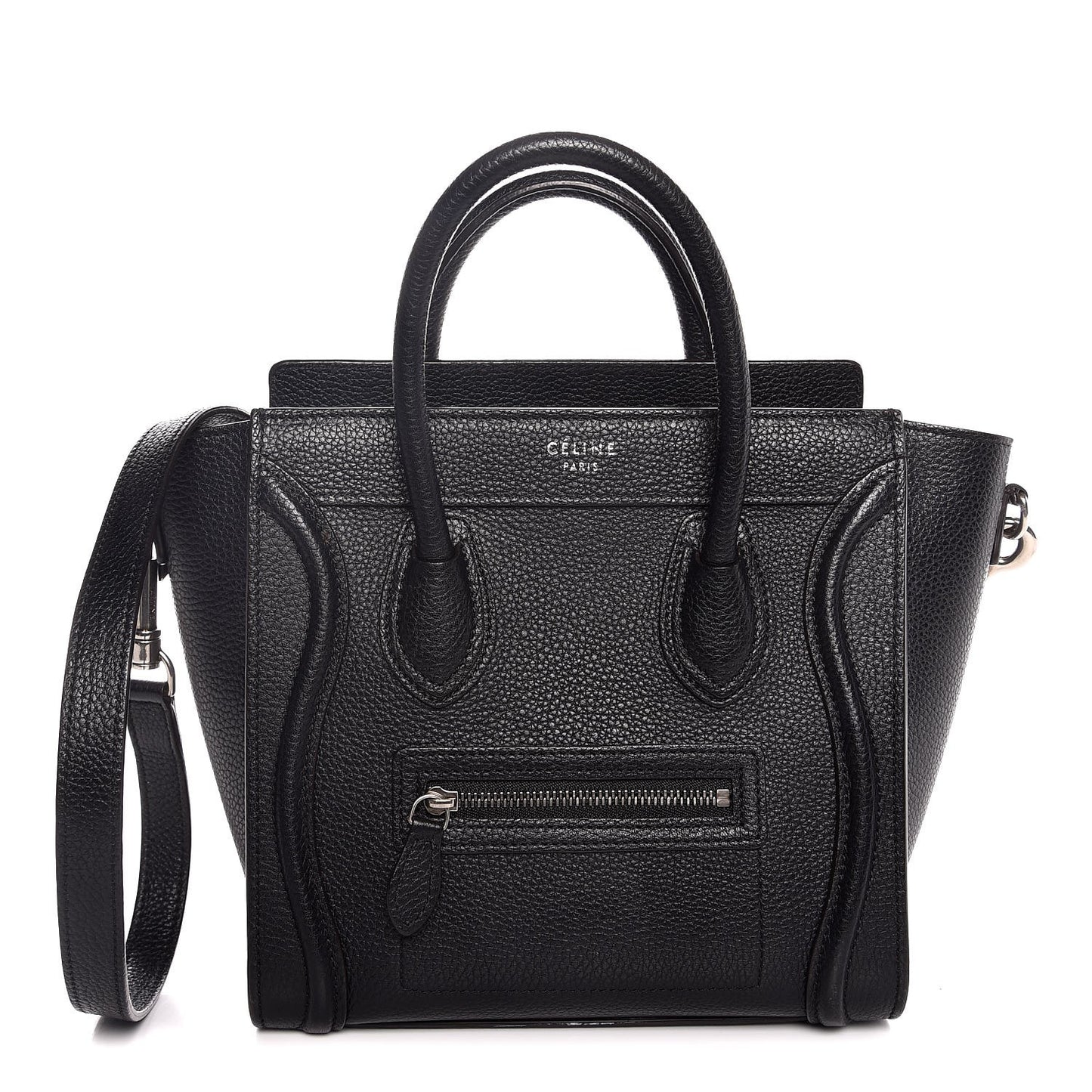 Drummed Calfskin Nano Luggage Black