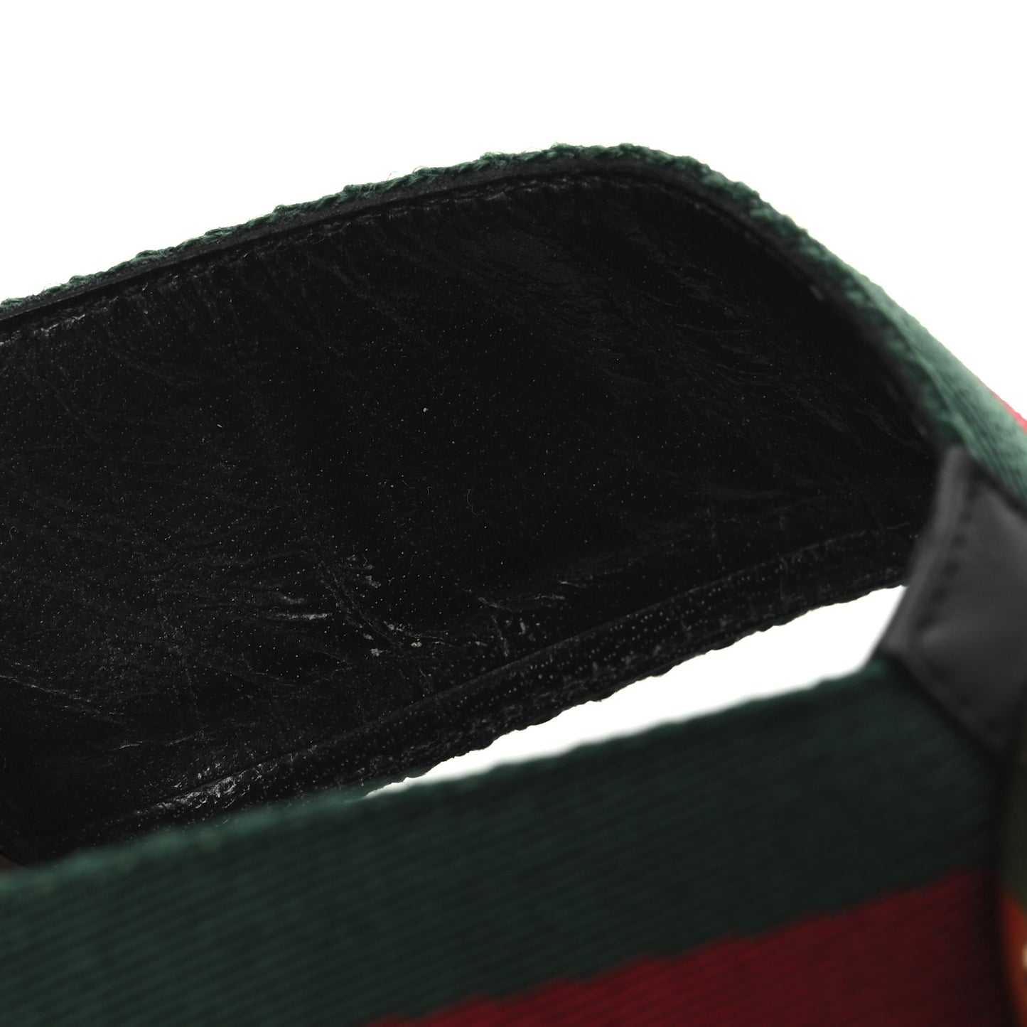 Nylon Calfskin Web GG Monogram Womens Thong Sandals 38 Green Red Cocoa