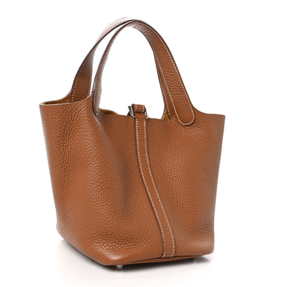 Hermes Taurillon Clemence Picotin Lock 18 PM Gold 3 of 13