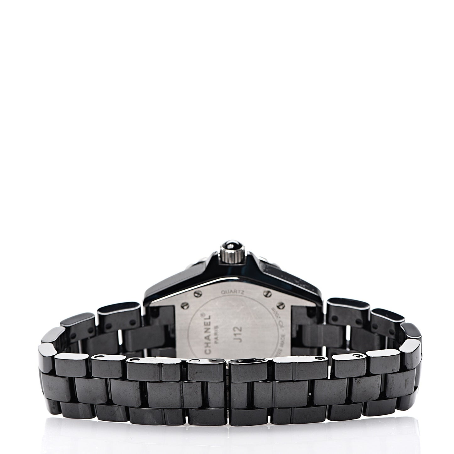 Stainless Steel Ceramic Diamond 33mm J12 Quartz Watch Black
