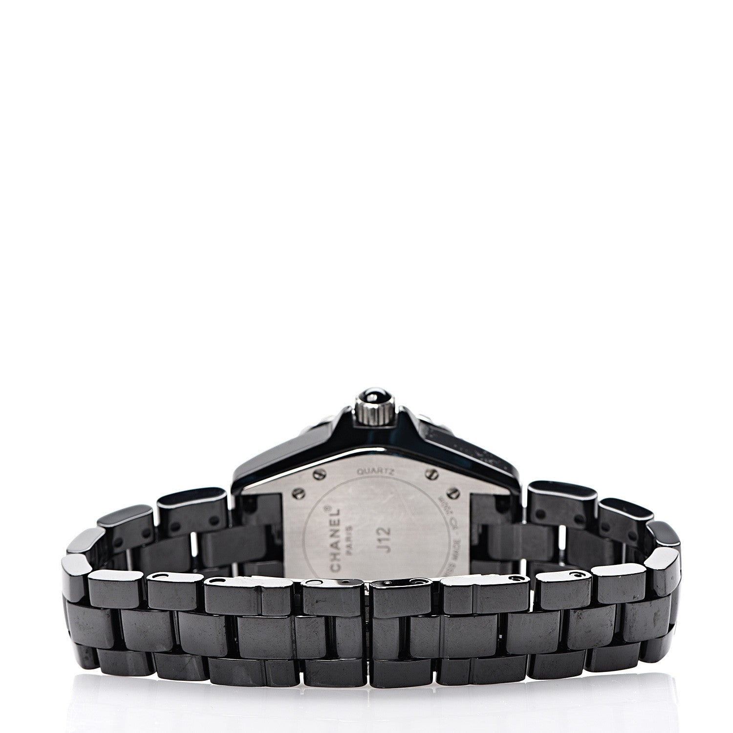 Chanel Stainless Steel Ceramic Diamond 33mm J12 Quartz Watch Black 3 of 8
