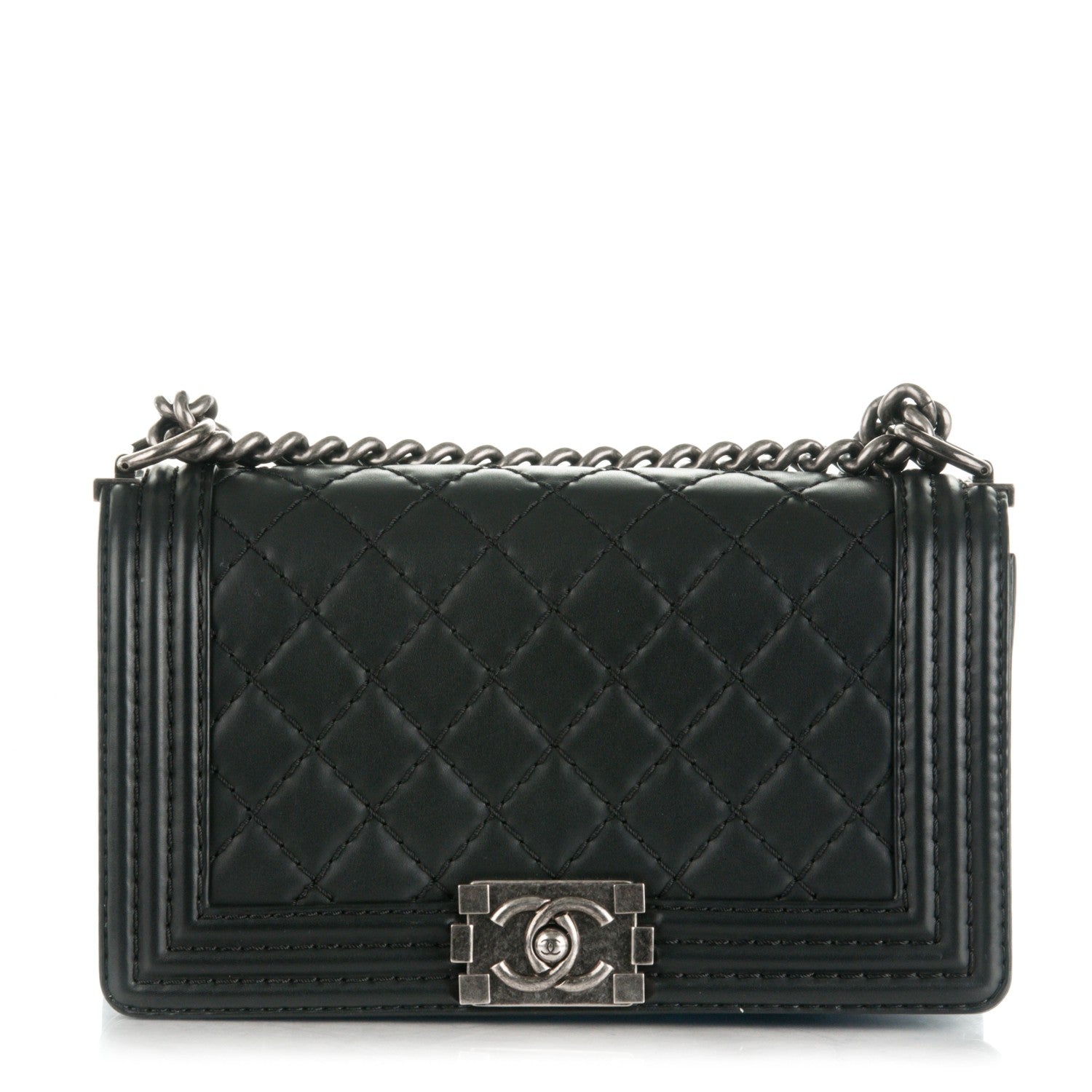 Chanel Lambskin Stitch Medium Boy Flap Black 1 of 9