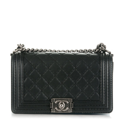 Chanel Lambskin Stitch Medium Boy Flap Black 1 of 9