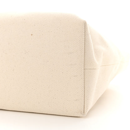 Celine Canvas Calfskin Logo Print Horizontal Cabas Natural Tan 10 of 11