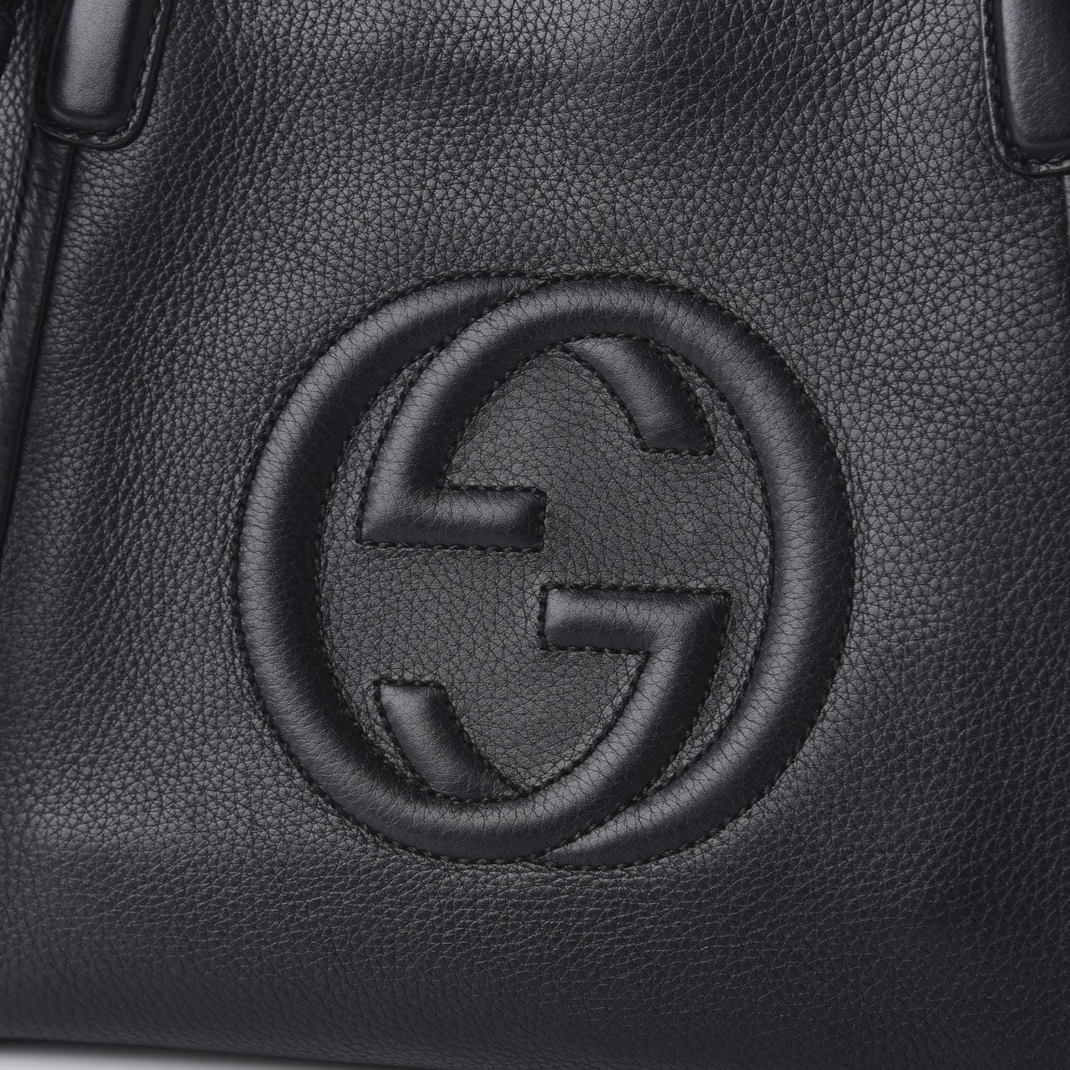 Gucci Pebbled Calfskin Small Soho Top Handle Bag Black 9 of 9