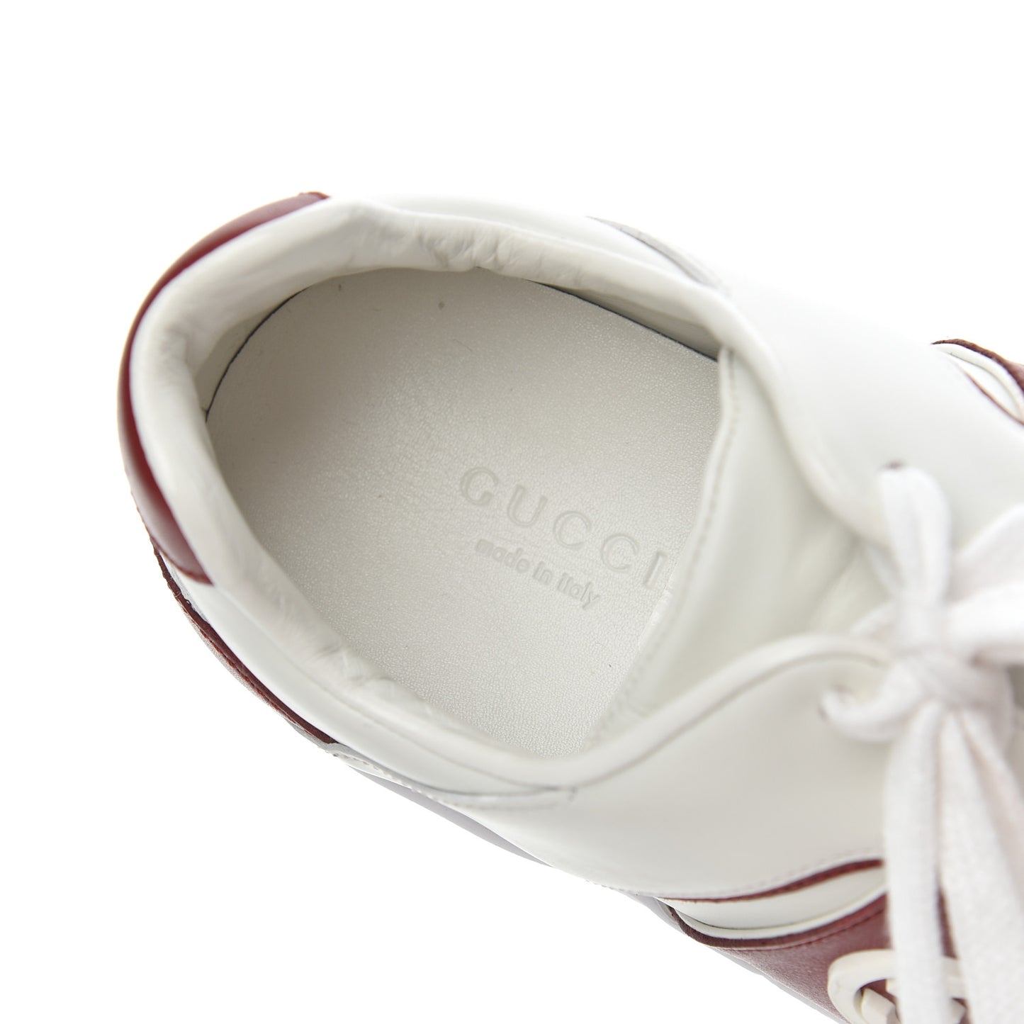 Calfskin Womens Interlocking G Sneakers 37 White Rosso