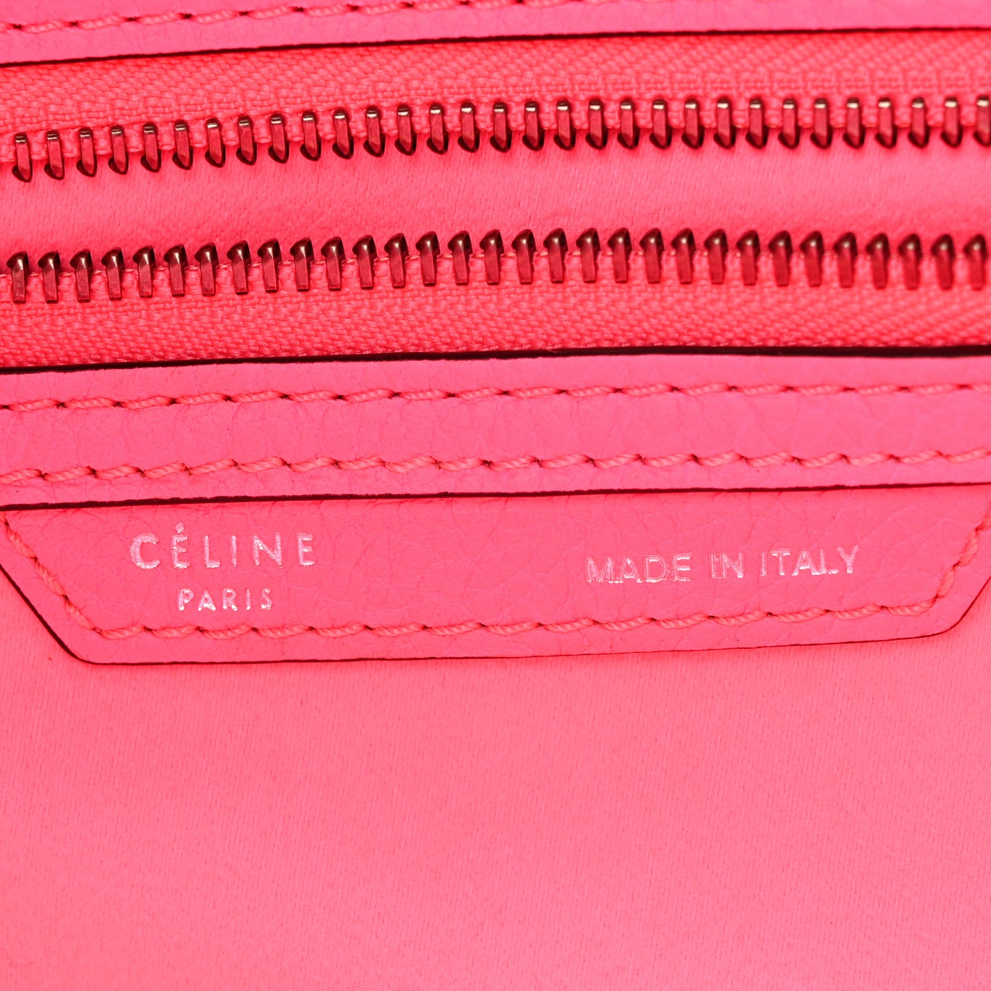 Drummed Calfskin Mini Luggage Fluo Pink