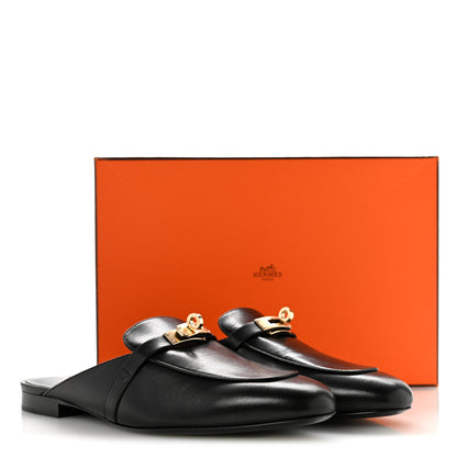 Hermes Glazed Calfskin Oz Mules 41 Black 10 of 10