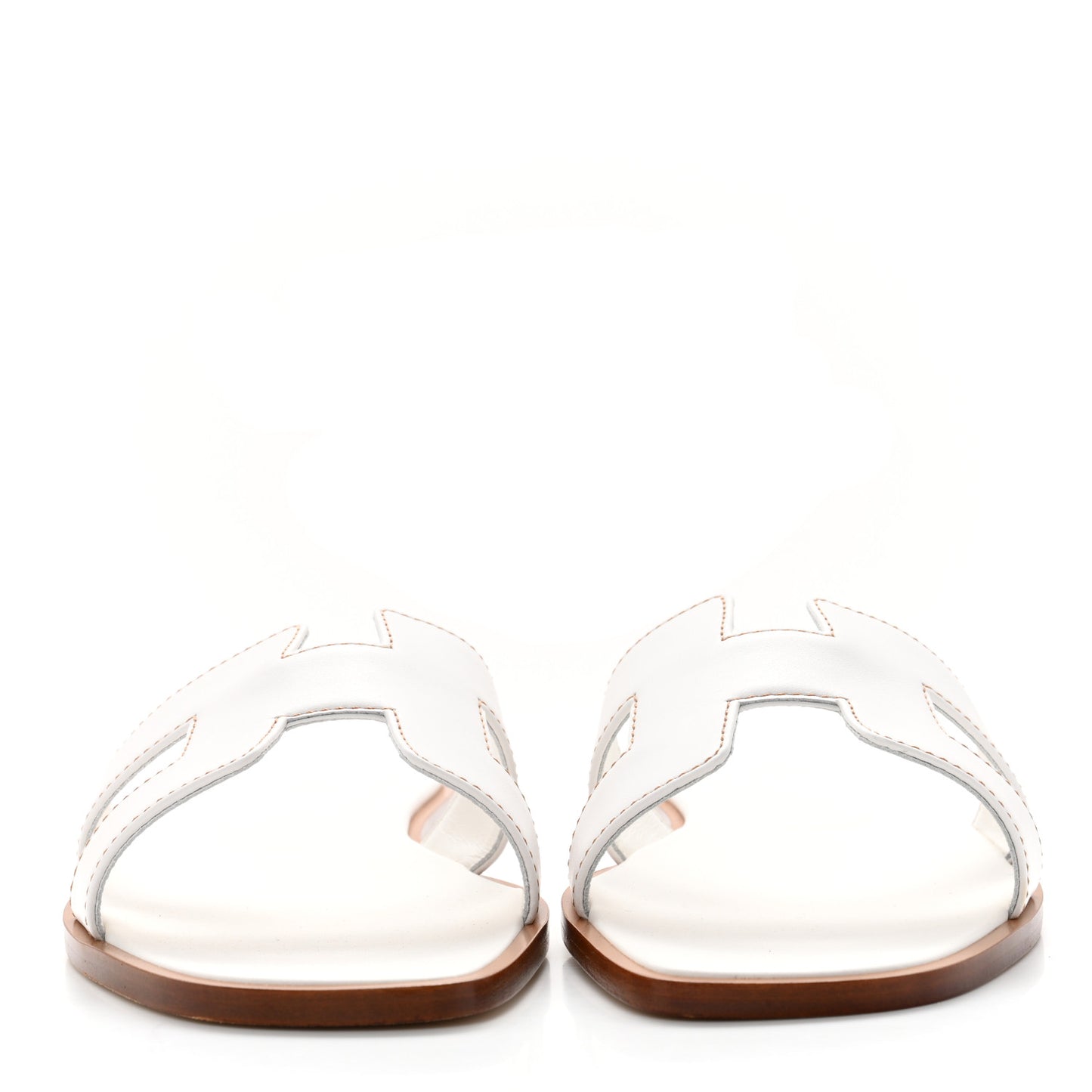 Box Calfskin Oran Sandals 39 White