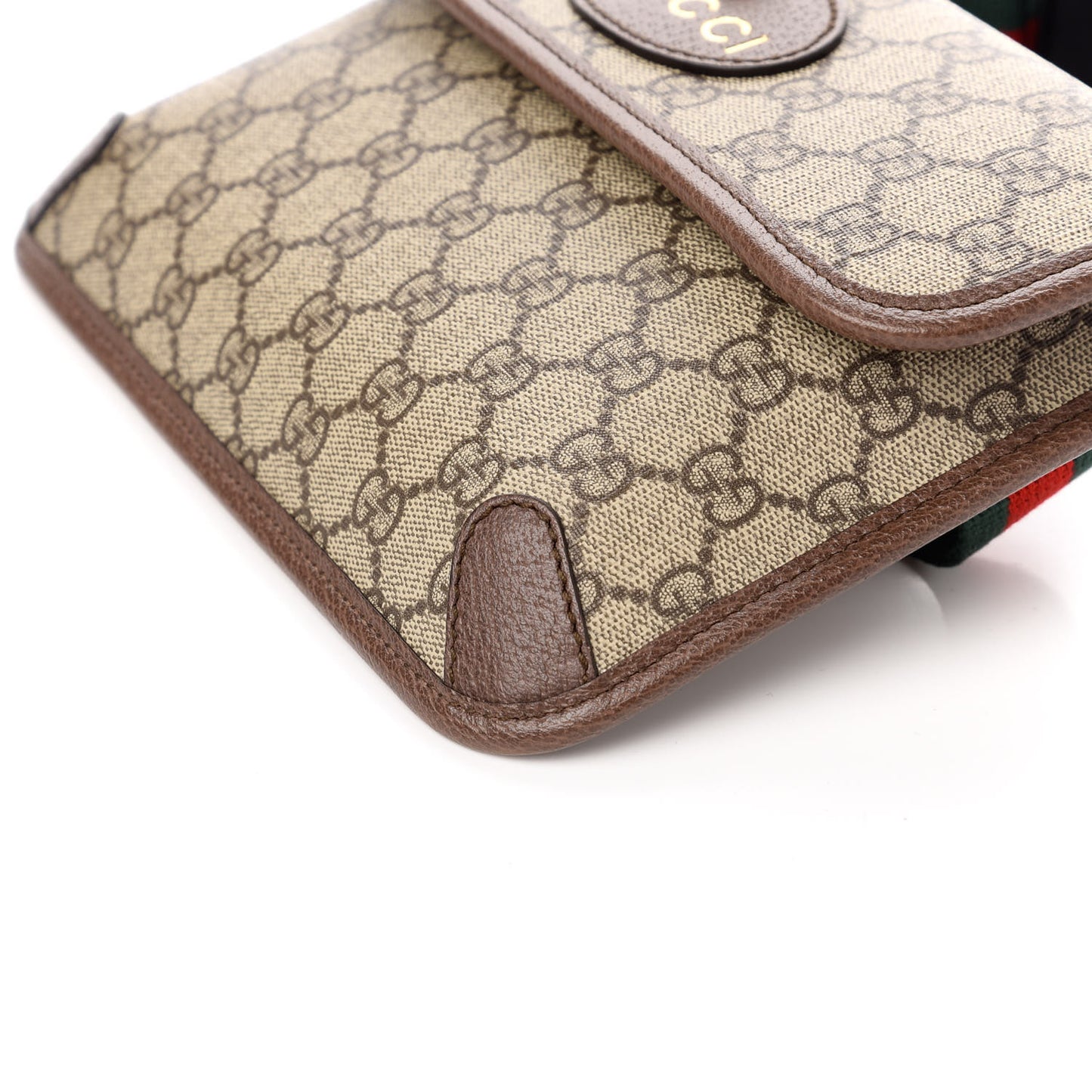GG Supreme Monogram Neo Vintage Web Belt Bag Brown
