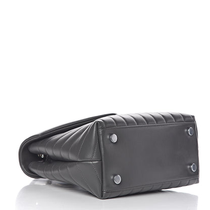 Saint Laurent Calfskin Y Quilted Monogram Medium Loulou Satchel Kaki Fonce 4 of 10