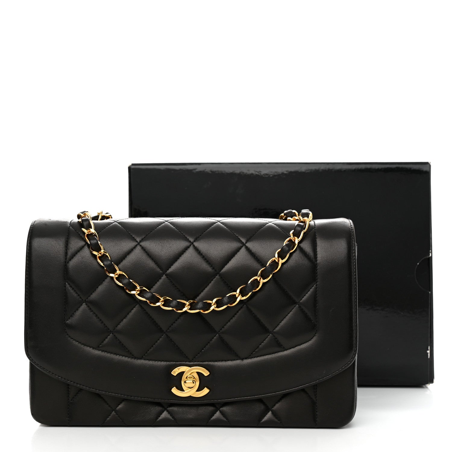 Chanel Lambskin Quilted Medium Single Flap Black 12 of 12