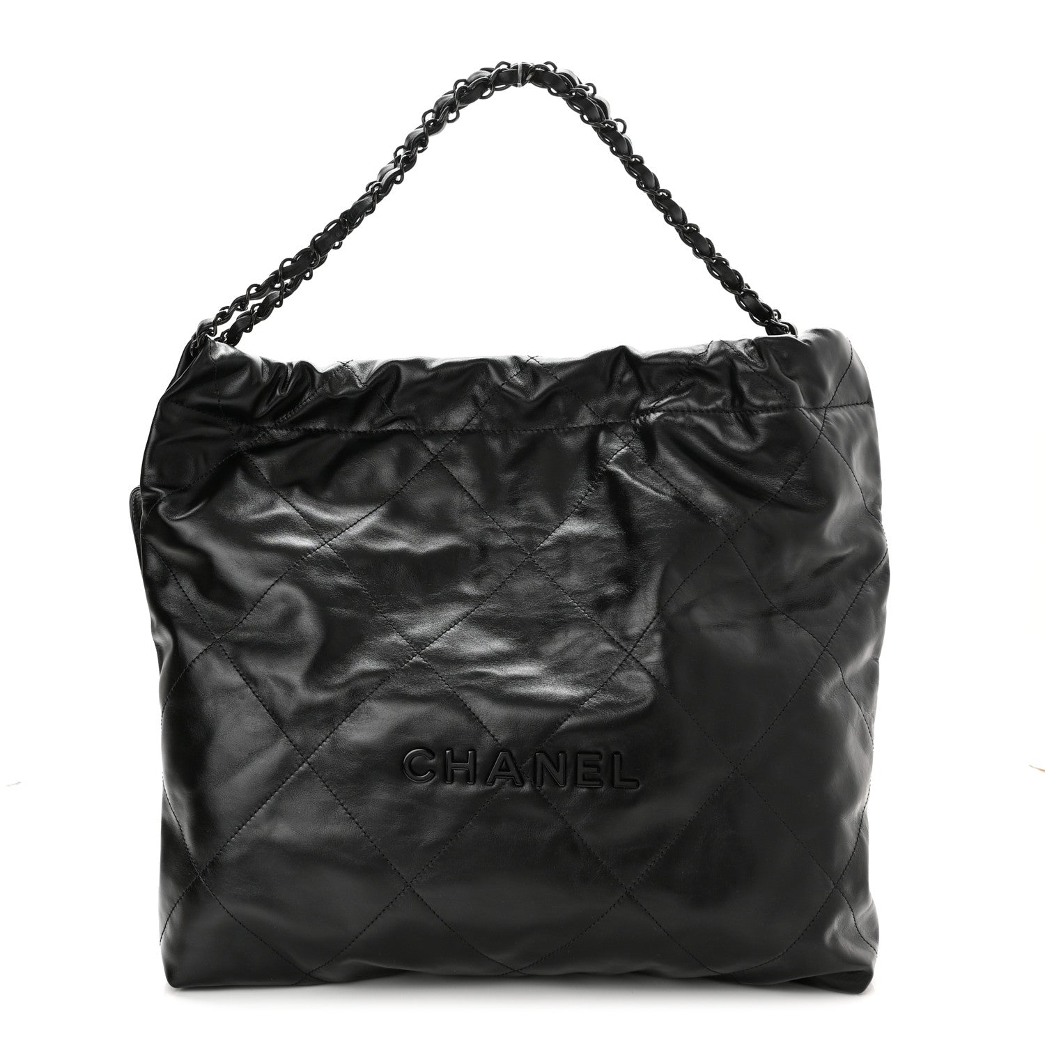 Chanel Shiny Calfskin Quilted Chanel 22 So Black 3 of 11