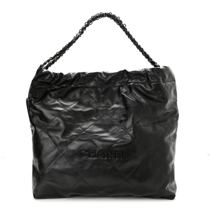 Chanel Shiny Calfskin Quilted Chanel 22 So Black 3 of 11