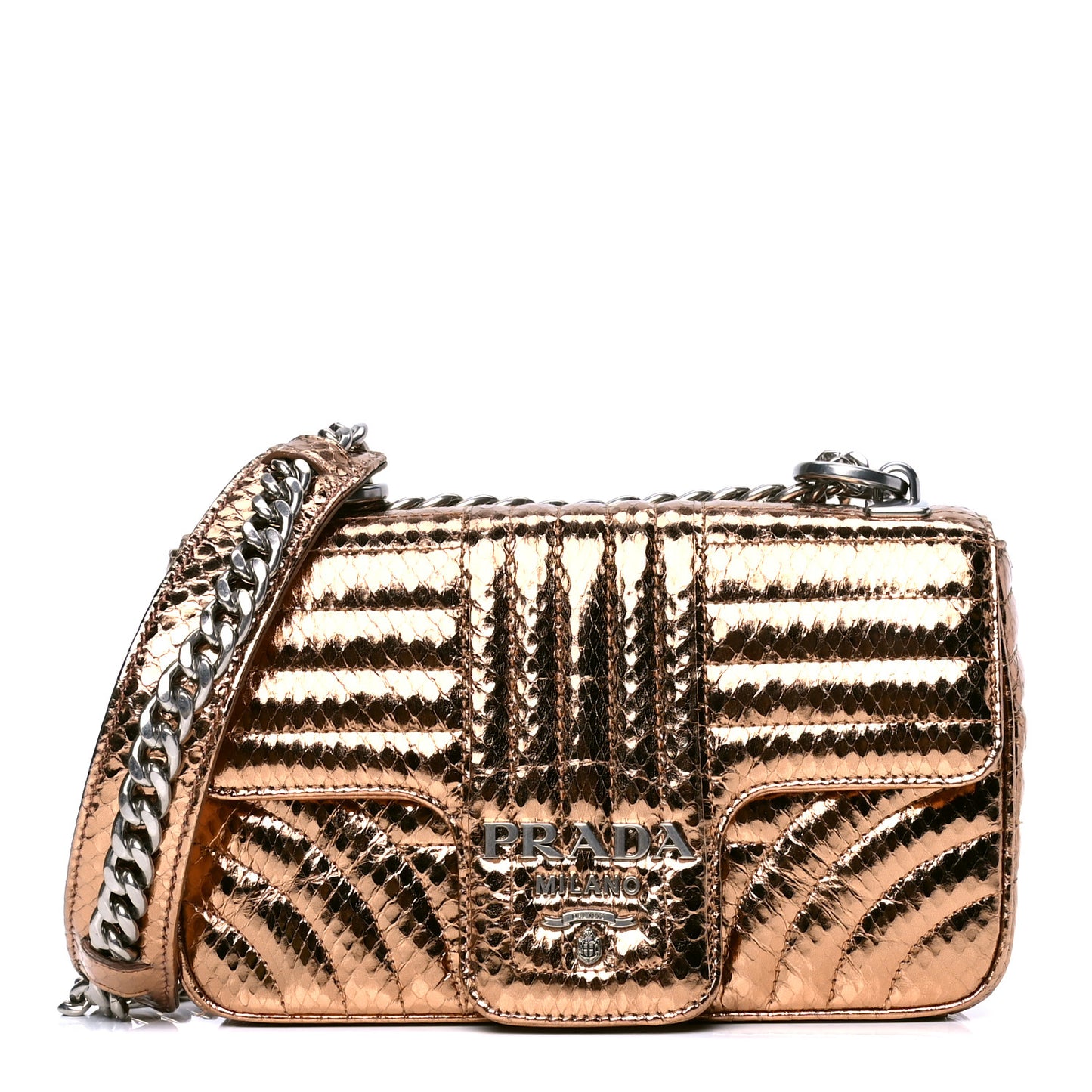 Metallic Ayers Impunture Diagramme Small Chain Flap Shoulder Bag Cammeo Mordo