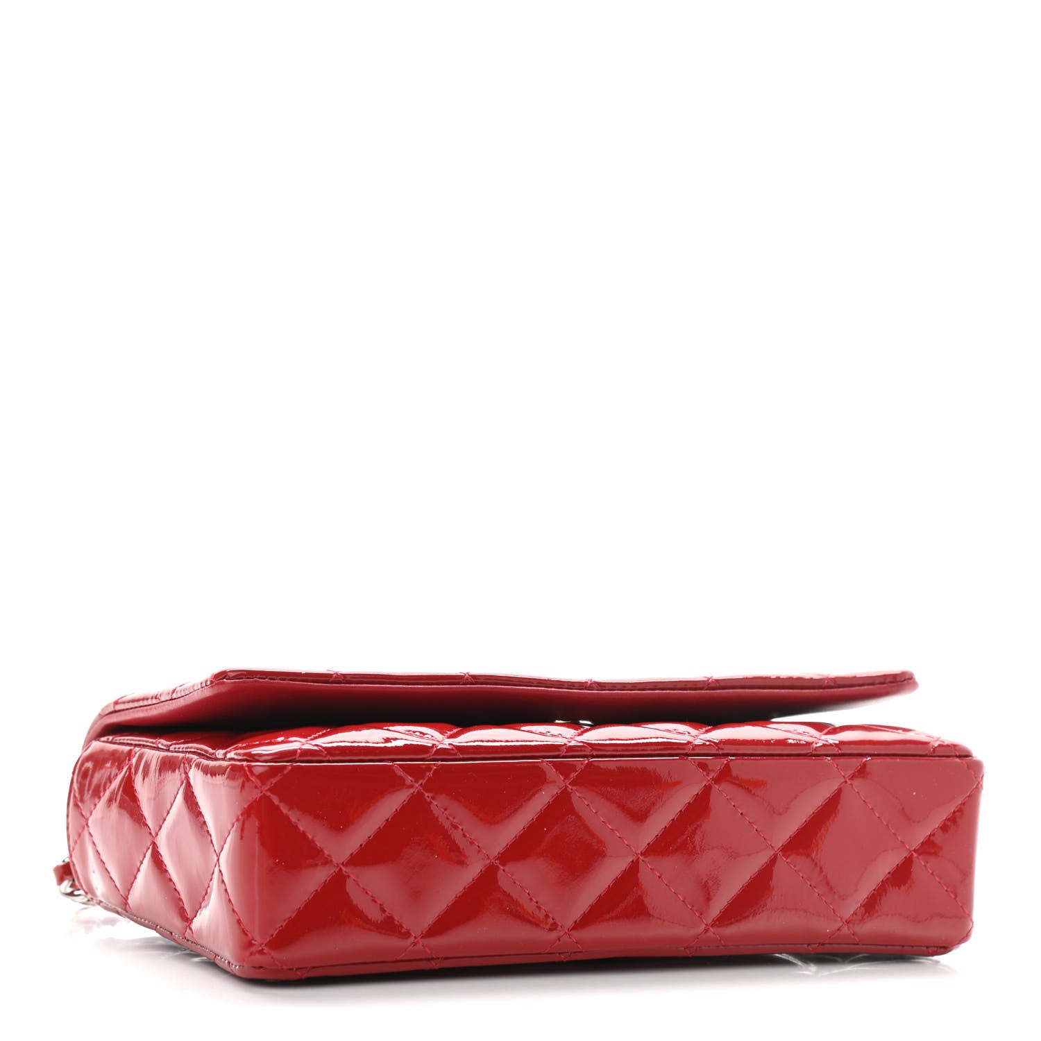 Chanel Patent Quilted Brilliant Wallet On Chain WOC Red 4 of 13