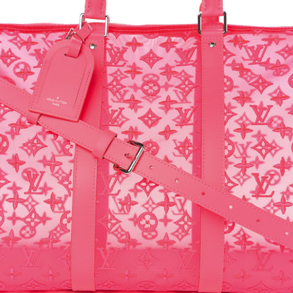 Louis Vuitton Monogram Fluo See Through Keepall Bandouliere 50 Rose 10 of 10
